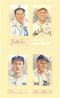 Collection of Hall of Famers Signed Cuts With Photos (28 Signatures) (Beckett PreCert)